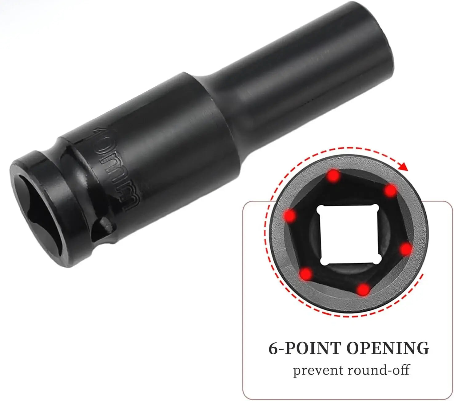 1/2" Drive Impact Deep Socket CR-MO 6 Point Metric 8mm-36mm JR AIR TOOLS