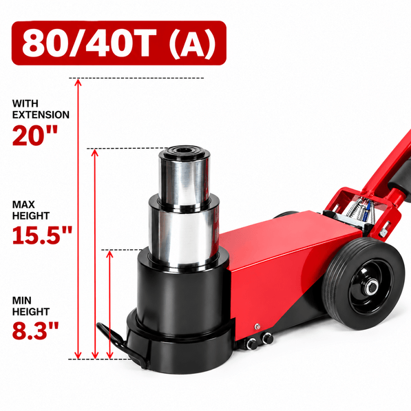80/40 Ton Air Hydraulic Jack Heavy Duty - JR AIR TOOLS