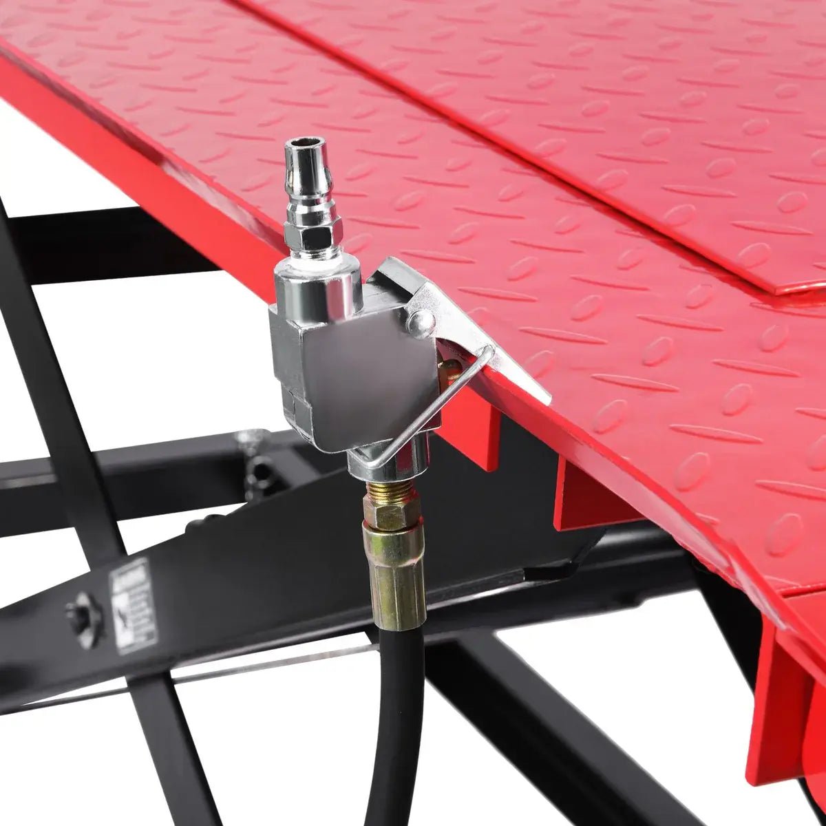 Air/Hydraulic Motorcycle Lift Table 1,200 lbs. + Manual Foot Pad - JR AIR TOOLS
